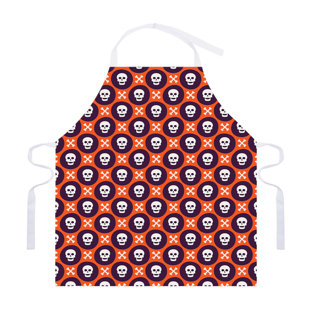 Halloween Skull And Bone Pattern Print Adjustable Apron