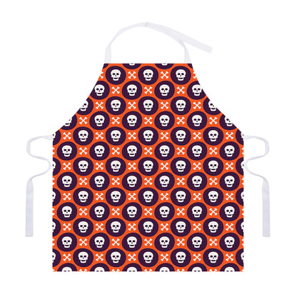 Halloween Skull And Bone Pattern Print Adjustable Apron