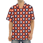 Halloween Skull And Bone Pattern Print Aloha Shirt