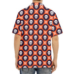 Halloween Skull And Bone Pattern Print Aloha Shirt