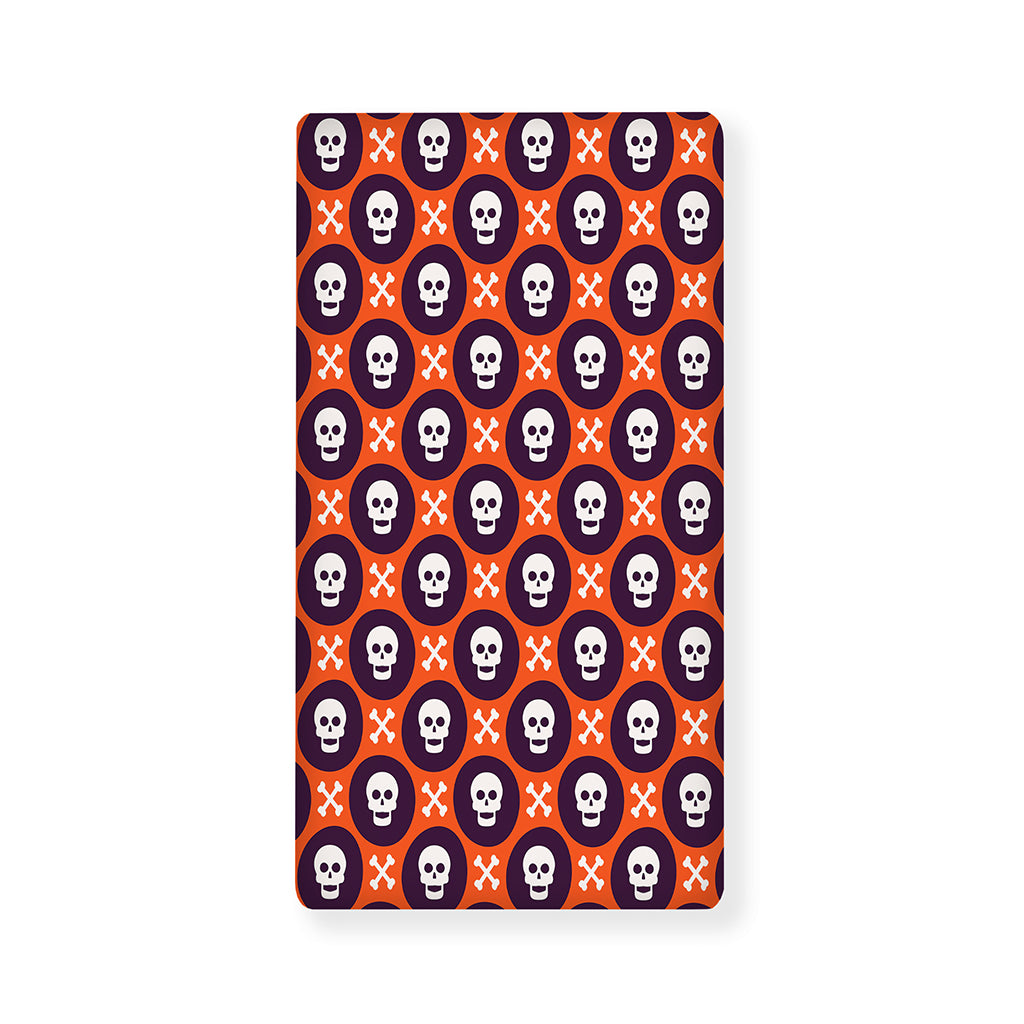 Halloween Skull And Bone Pattern Print Baby Crib Sheet