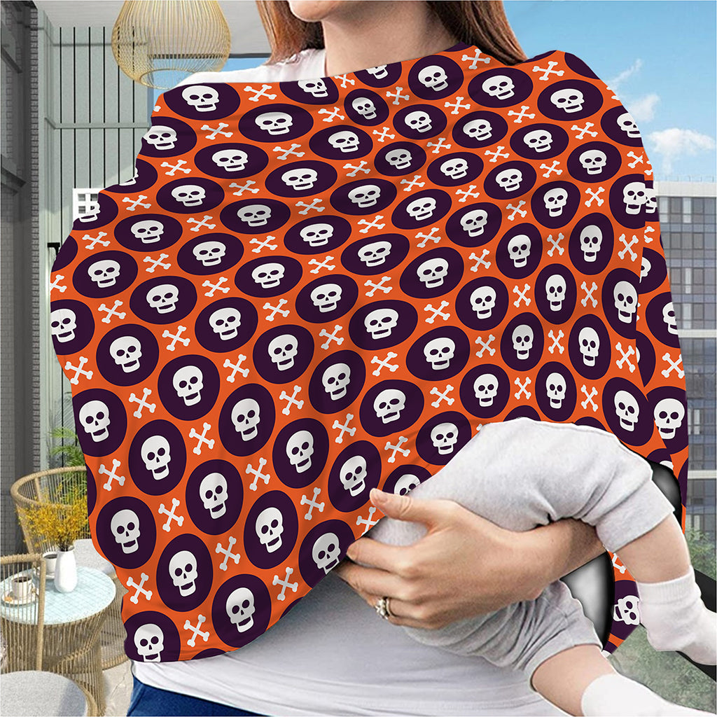 Halloween Skull And Bone Pattern Print Baby Seat Cover