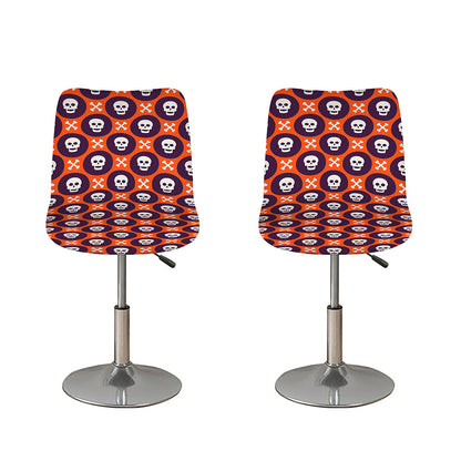 Halloween Skull And Bone Pattern Print Bar Stool Covers