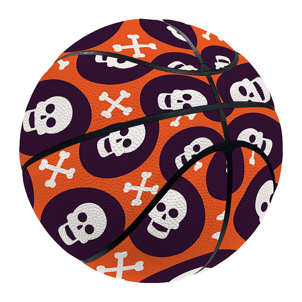 Halloween Skull And Bone Pattern Print Basketball