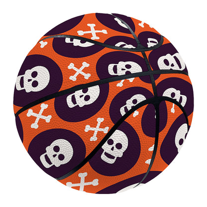 Halloween Skull And Bone Pattern Print Basketball
