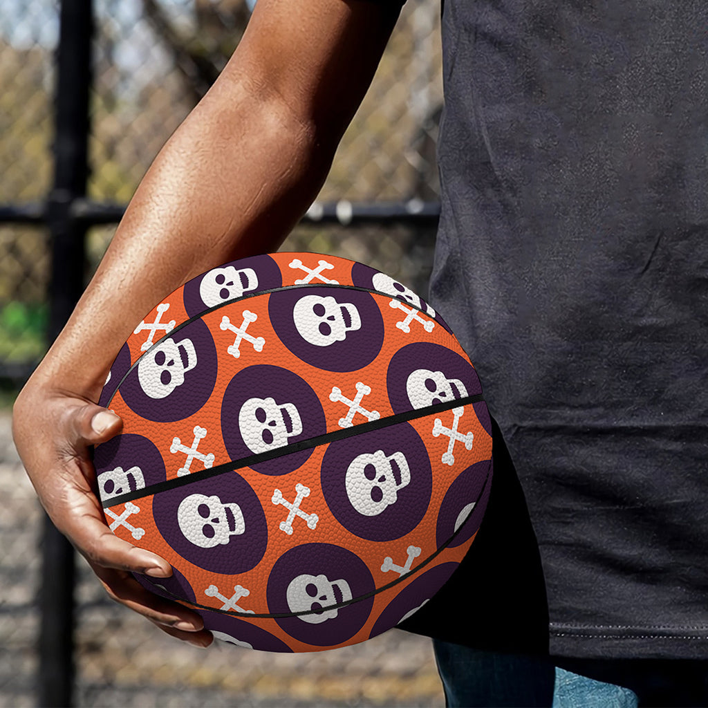 Halloween Skull And Bone Pattern Print Basketball