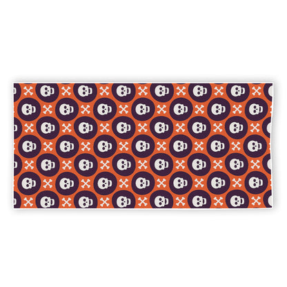 Halloween Skull And Bone Pattern Print Beach Towel
