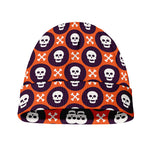 Halloween Skull And Bone Pattern Print Beanie
