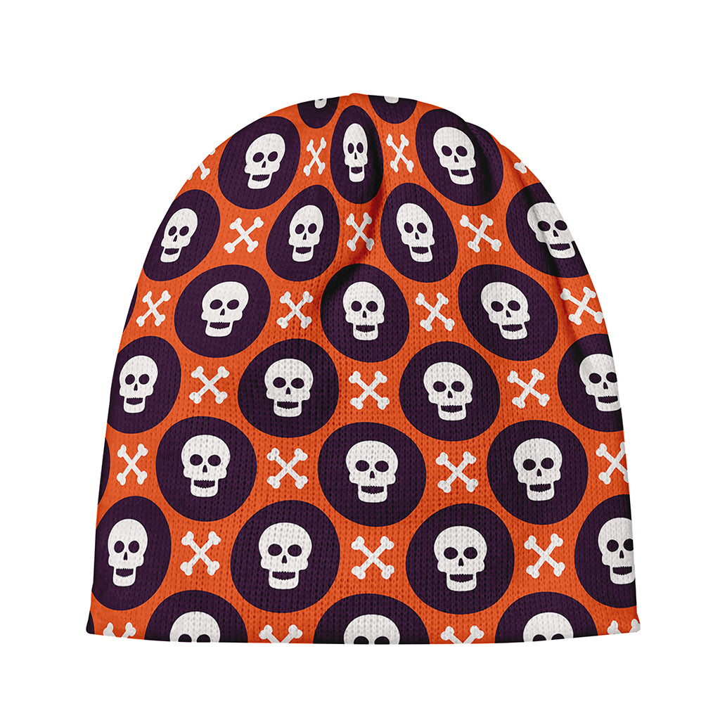 Halloween Skull And Bone Pattern Print Beanie