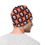 Halloween Skull And Bone Pattern Print Beanie