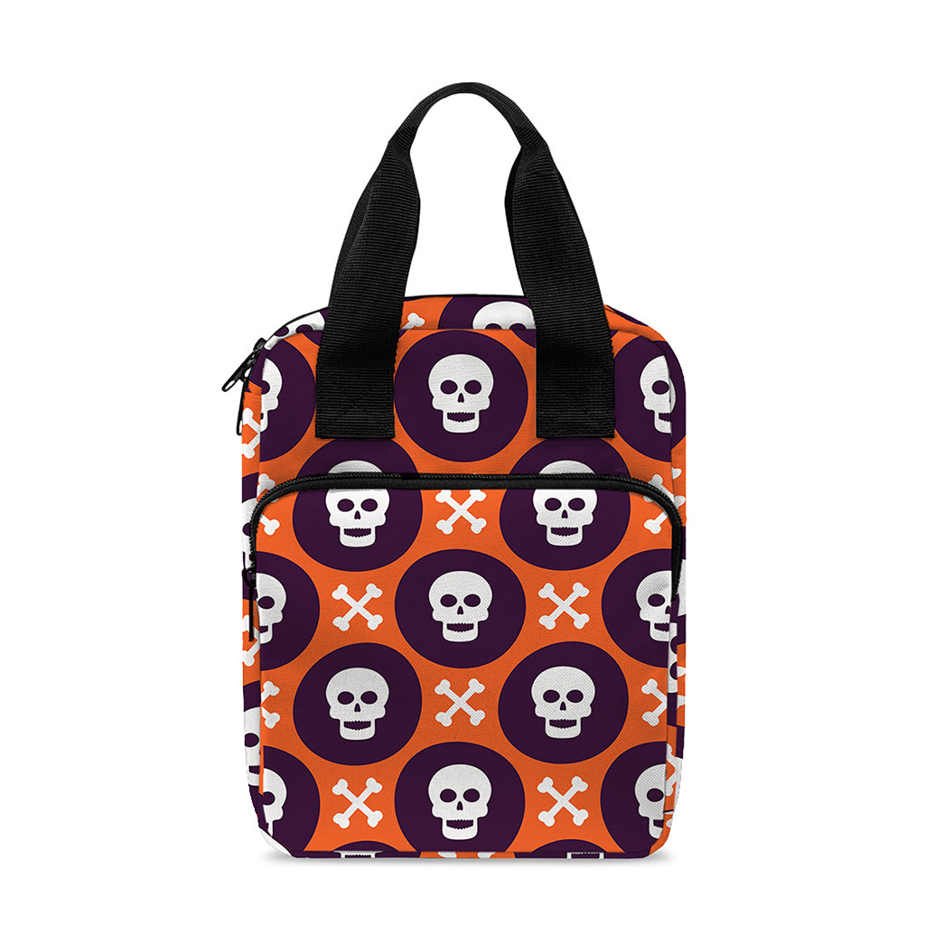 Halloween Skull And Bone Pattern Print Bible Tote Bag