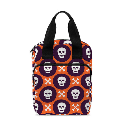 Halloween Skull And Bone Pattern Print Bible Tote Bag