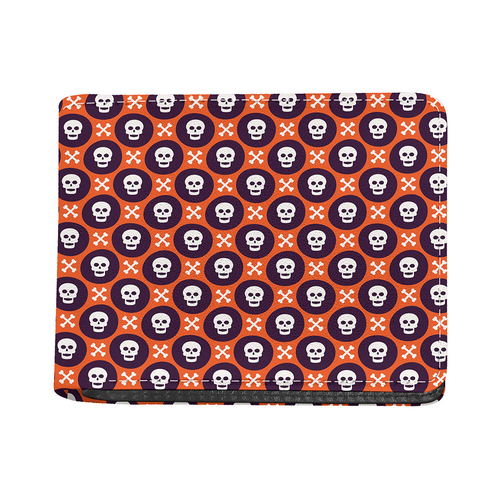 Halloween Skull And Bone Pattern Print Bifold Wallet