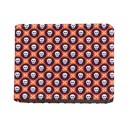 Halloween Skull And Bone Pattern Print Bifold Wallet