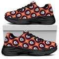 Halloween Skull And Bone Pattern Print Black Chunky Shoes