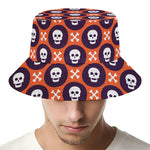 Halloween Skull And Bone Pattern Print Bucket Hat