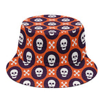Halloween Skull And Bone Pattern Print Bucket Hat