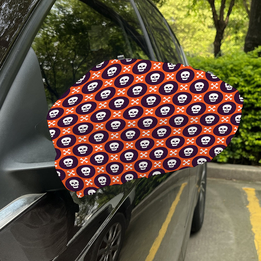 Halloween Skull And Bone Pattern Print Car Side Mirror Covers