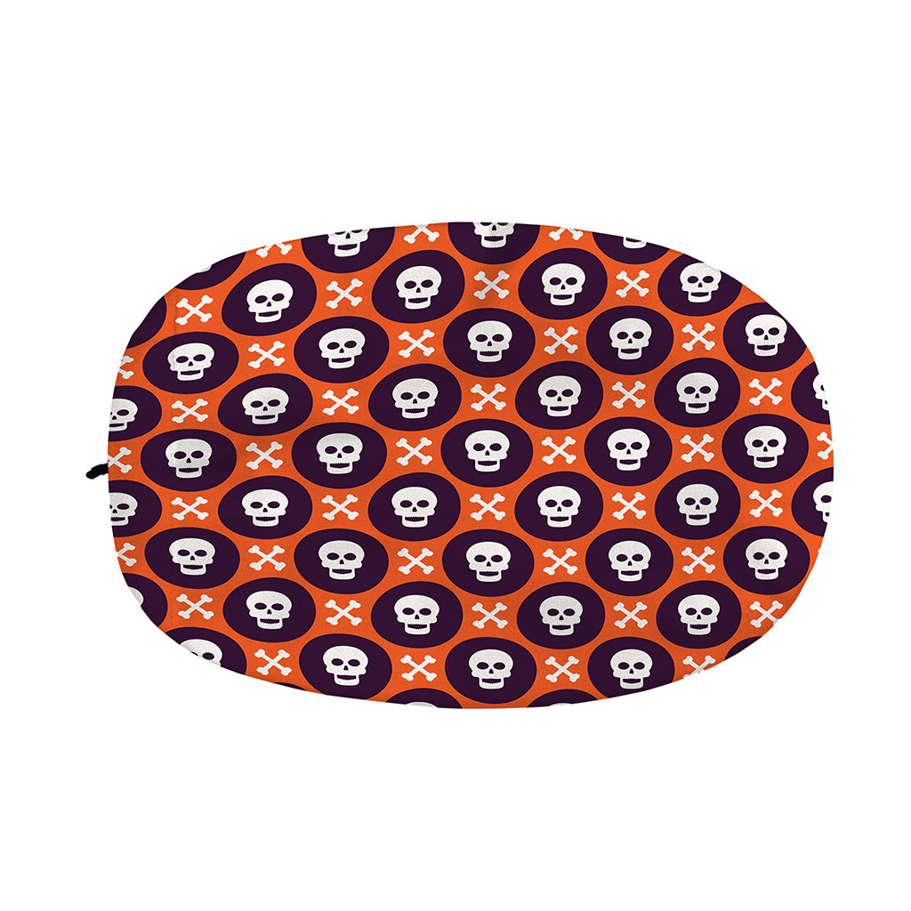 Halloween Skull And Bone Pattern Print Car Side Mirror Covers