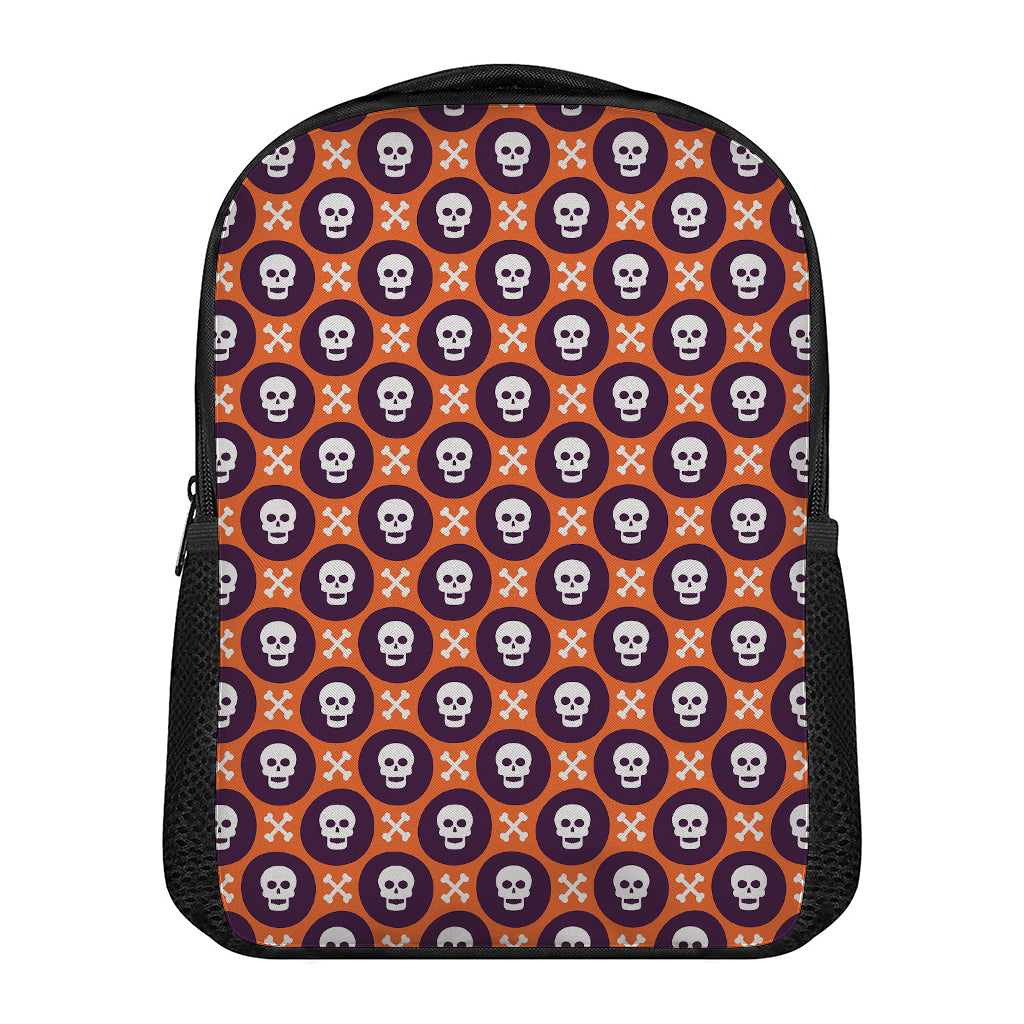 Halloween Skull And Bone Pattern Print Casual Backpack