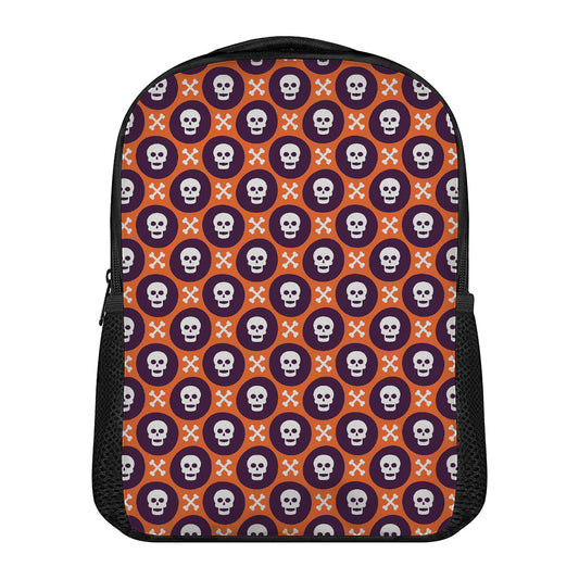 Halloween Skull And Bone Pattern Print Casual Backpack