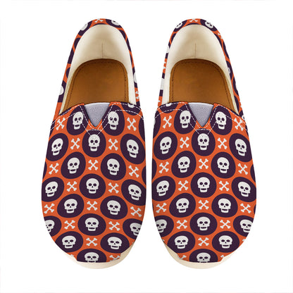 Halloween Skull And Bone Pattern Print Casual Shoes