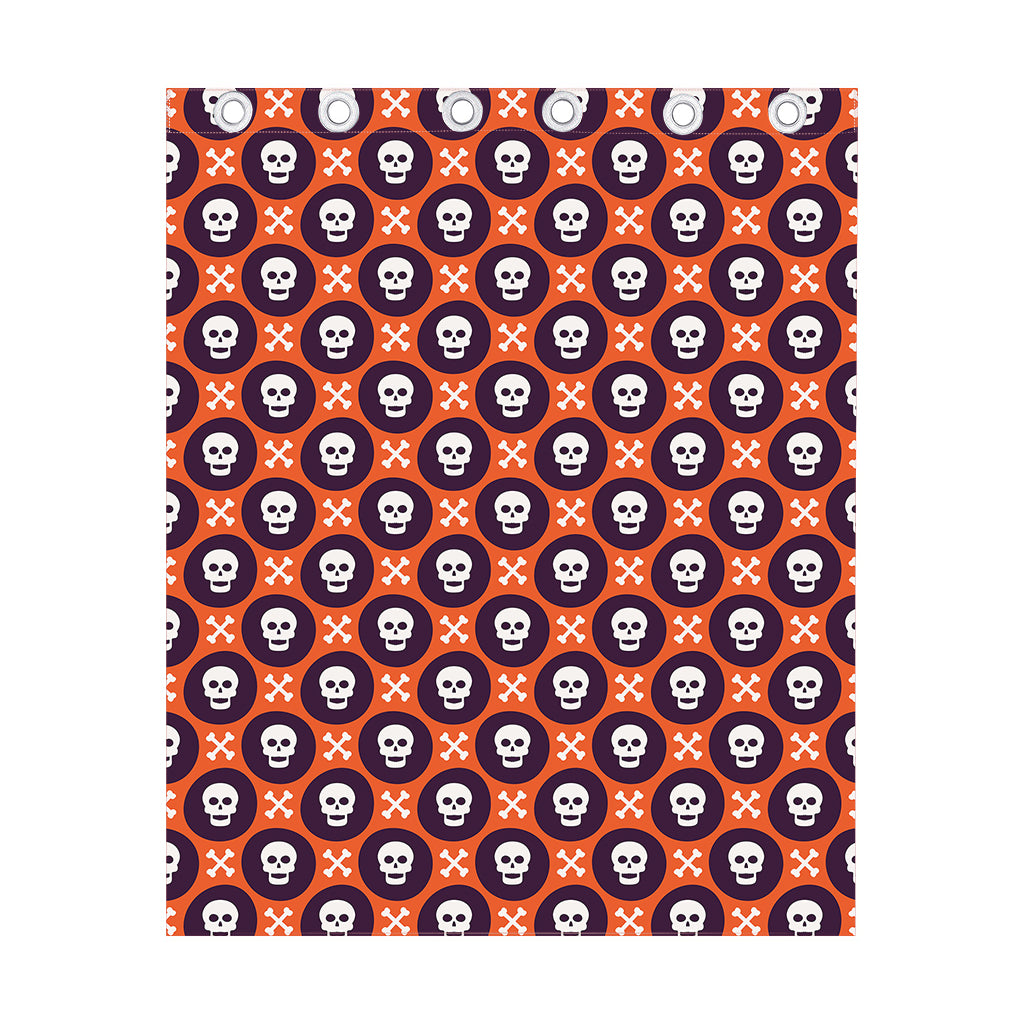 Halloween Skull And Bone Pattern Print Curtain