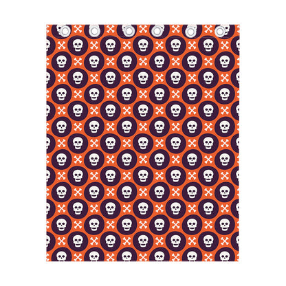 Halloween Skull And Bone Pattern Print Curtain