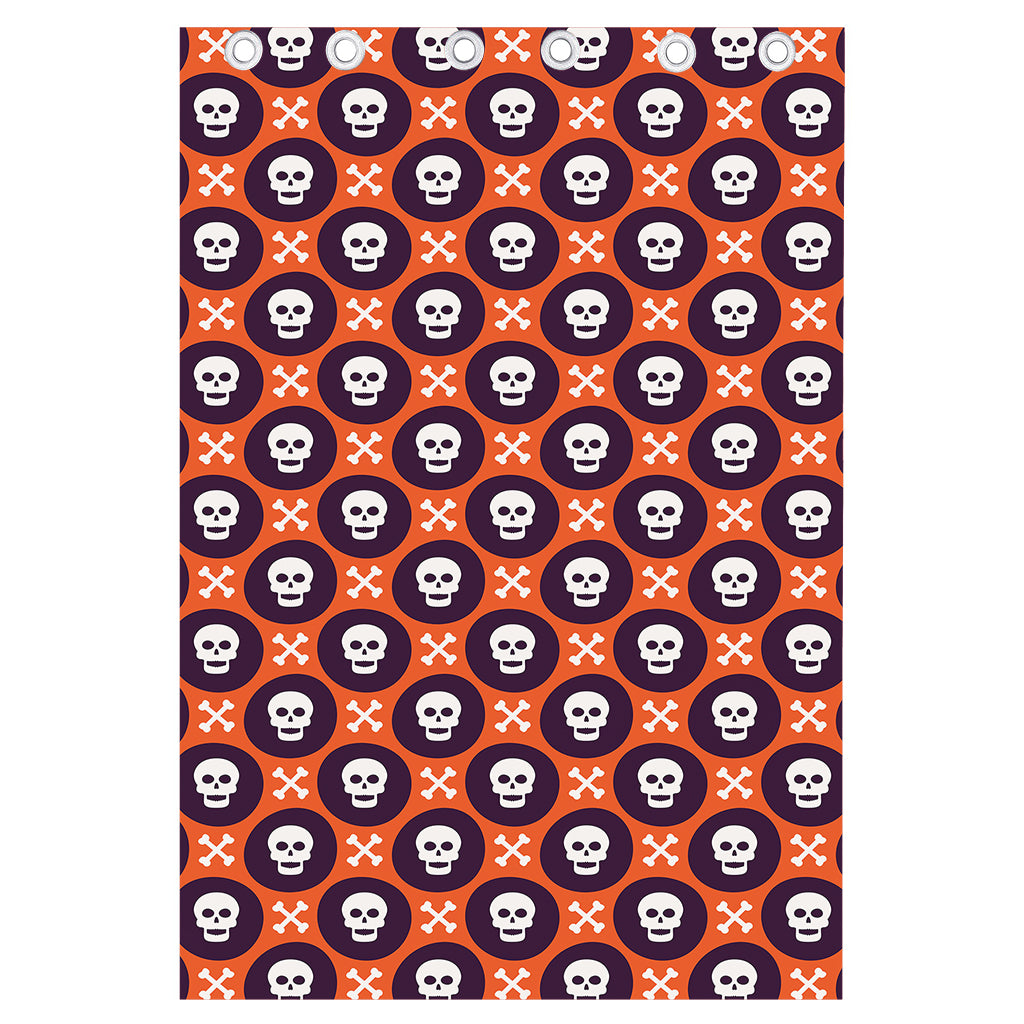 Halloween Skull And Bone Pattern Print Curtain