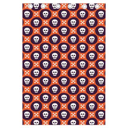 Halloween Skull And Bone Pattern Print Curtain