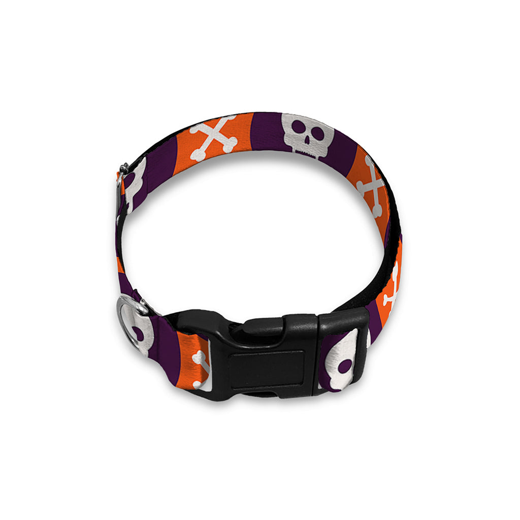 Halloween Skull And Bone Pattern Print Dog Collar