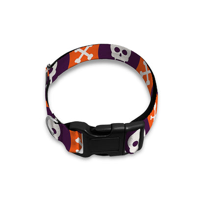 Halloween Skull And Bone Pattern Print Dog Collar