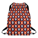 Halloween Skull And Bone Pattern Print Drawstring Backpack