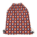 Halloween Skull And Bone Pattern Print Drawstring Bag