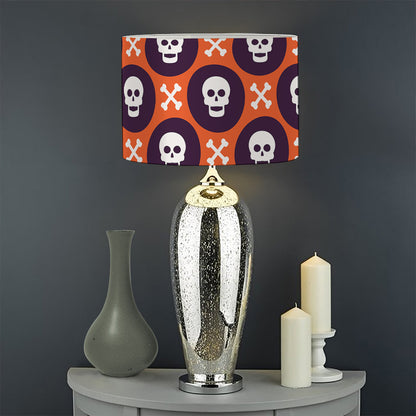 Halloween Skull And Bone Pattern Print Drum Lamp Shade