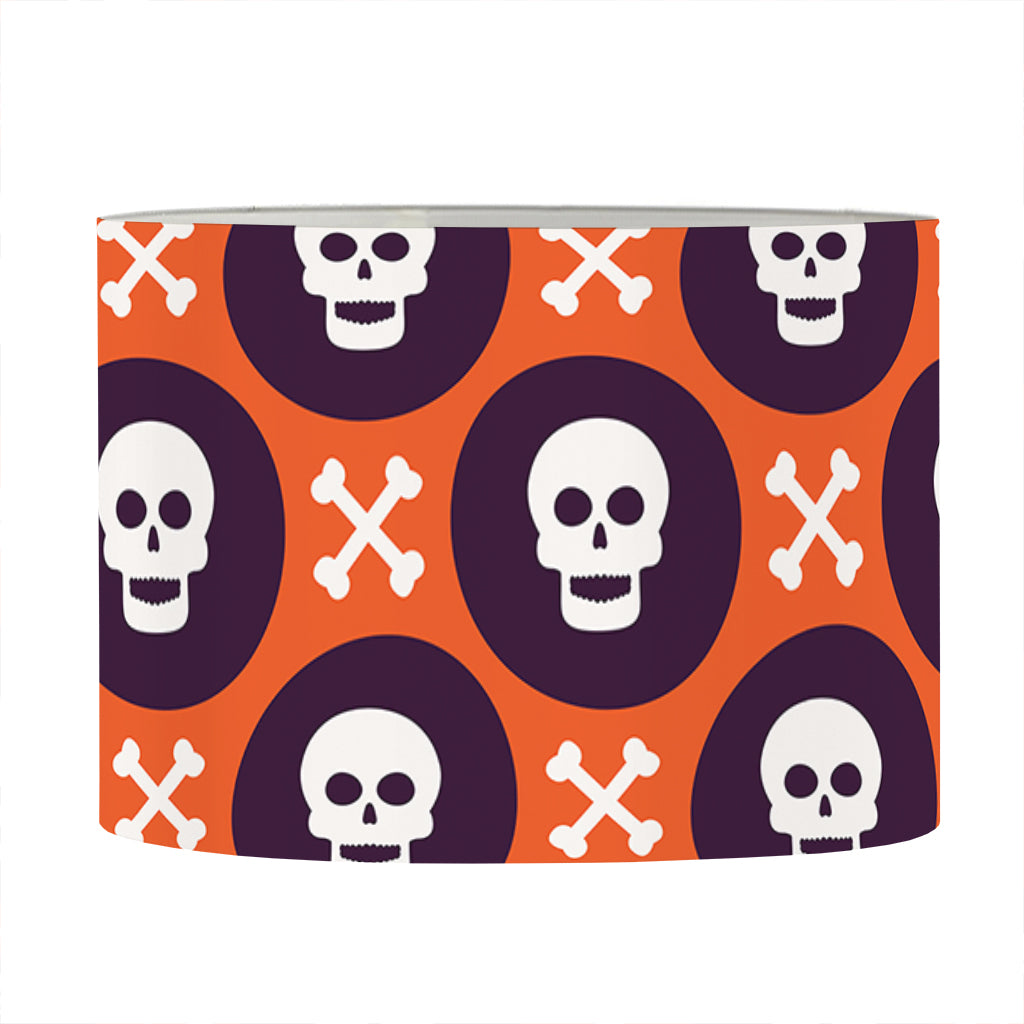 Halloween Skull And Bone Pattern Print Drum Lamp Shade