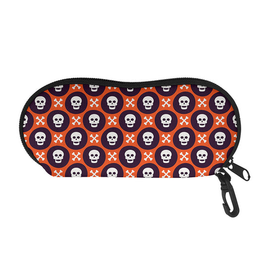 Halloween Skull And Bone Pattern Print Glasses Case