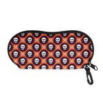 Halloween Skull And Bone Pattern Print Glasses Case