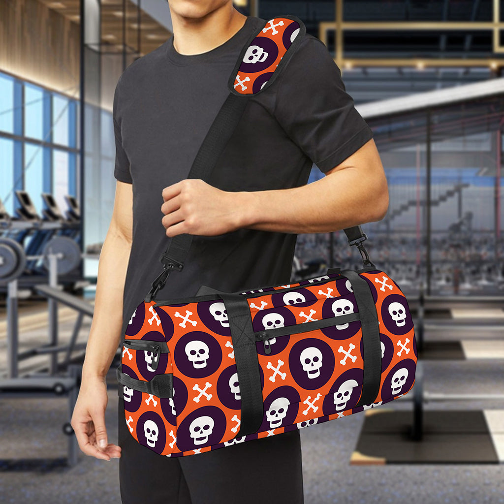 Halloween Skull And Bone Pattern Print Gym Bag