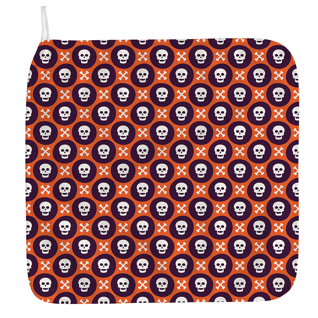Halloween Skull And Bone Pattern Print Hand Towel
