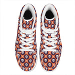 Halloween Skull And Bone Pattern Print High Top Leather Sneakers