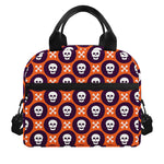 Halloween Skull And Bone Pattern Print Insulated Lunch Bag