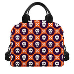 Halloween Skull And Bone Pattern Print Insulated Lunch Bag