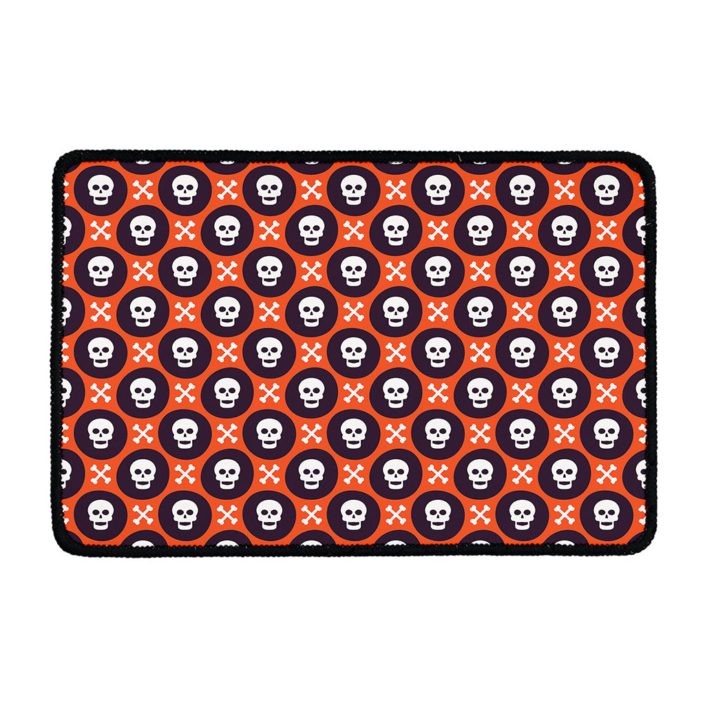 Halloween Skull And Bone Pattern Print Kitchen Mat