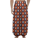 Halloween Skull And Bone Pattern Print Lantern Pants