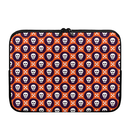 Halloween Skull And Bone Pattern Print Laptop Sleeve