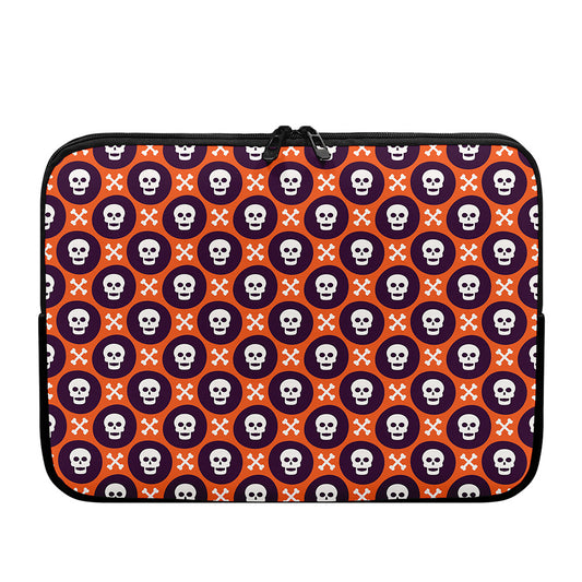 Halloween Skull And Bone Pattern Print Laptop Sleeve
