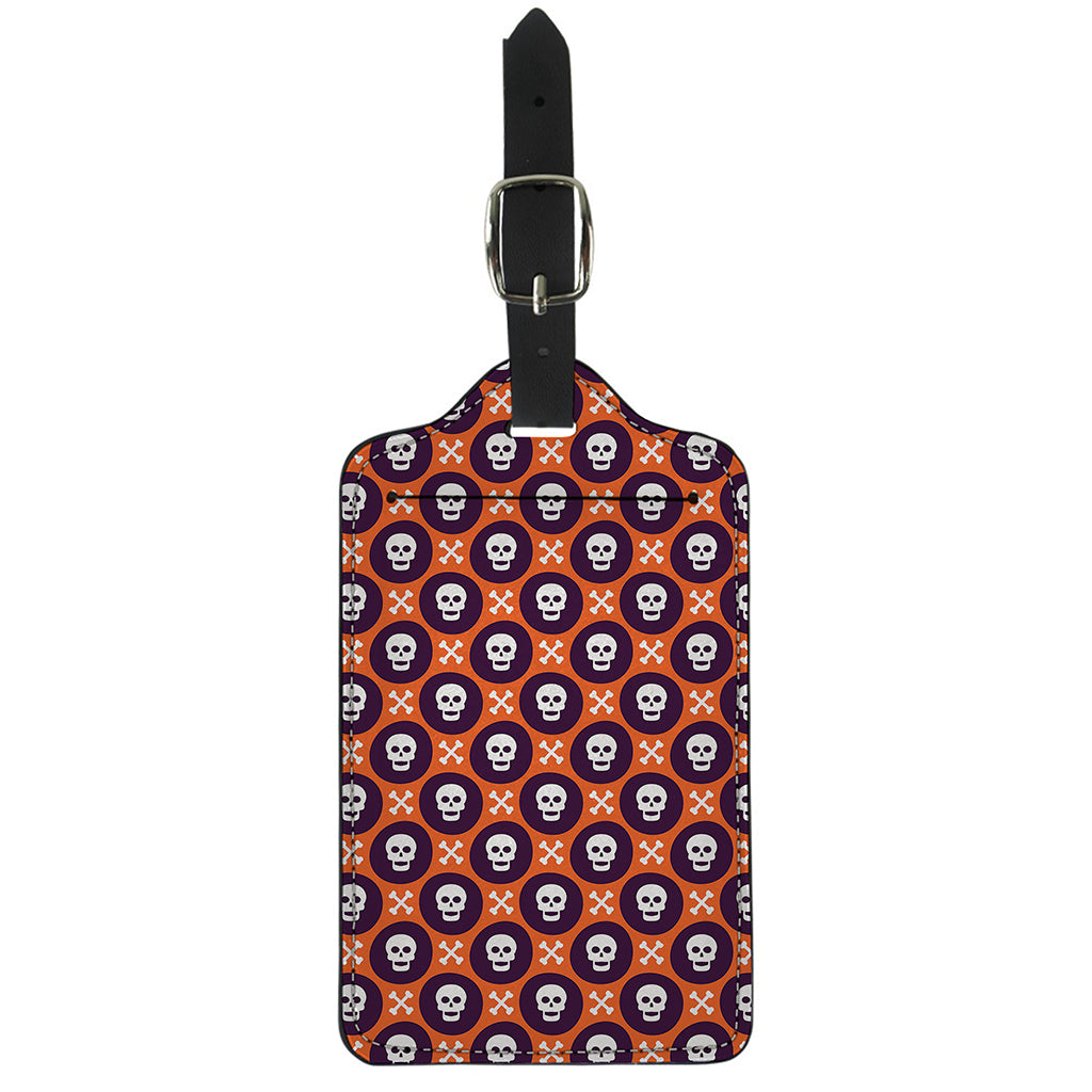 Halloween Skull And Bone Pattern Print Luggage Tag