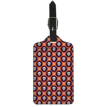Halloween Skull And Bone Pattern Print Luggage Tag