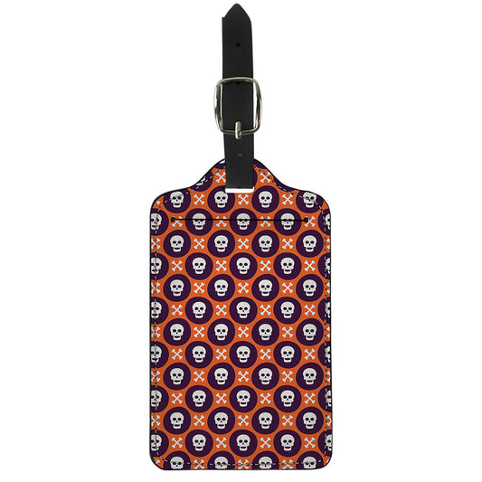 Halloween Skull And Bone Pattern Print Luggage Tag